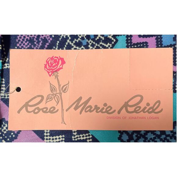 1970s NWT Rose Marie Reid Multi Color Rickrack Pattern Nylon Beach Skirt Sz S - Picture 8 of 9